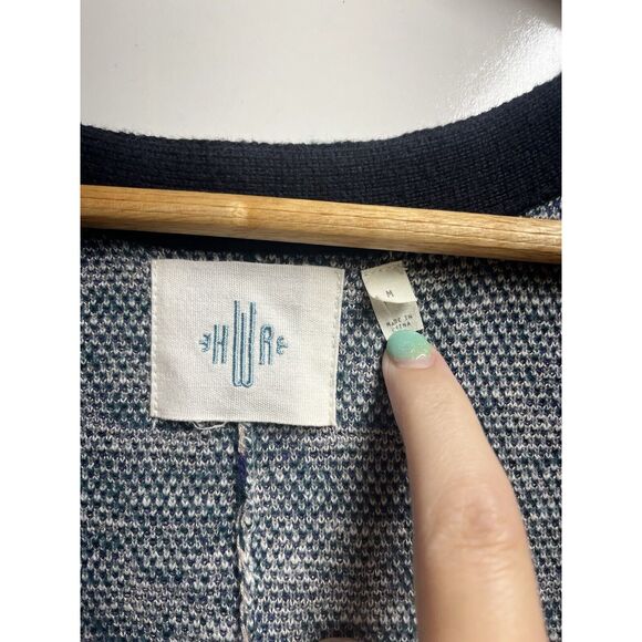 Anthropologie HWR Monogram Emmia Hand Stitched Cardigan Sweater Medium Floral - Picture 5 of 8